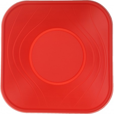 Bol Plastique PP Carré "X-Table" Rouge 18x18cm (120 Utés)