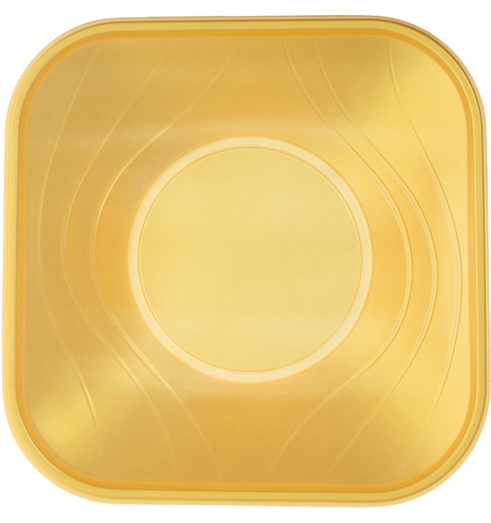 Bol Plastique PP Carré "X-Table" Or 18x18cm (8 Utés) Bol Plastique PP Carré "X-Table" Or 18x18cm (8 Utés)