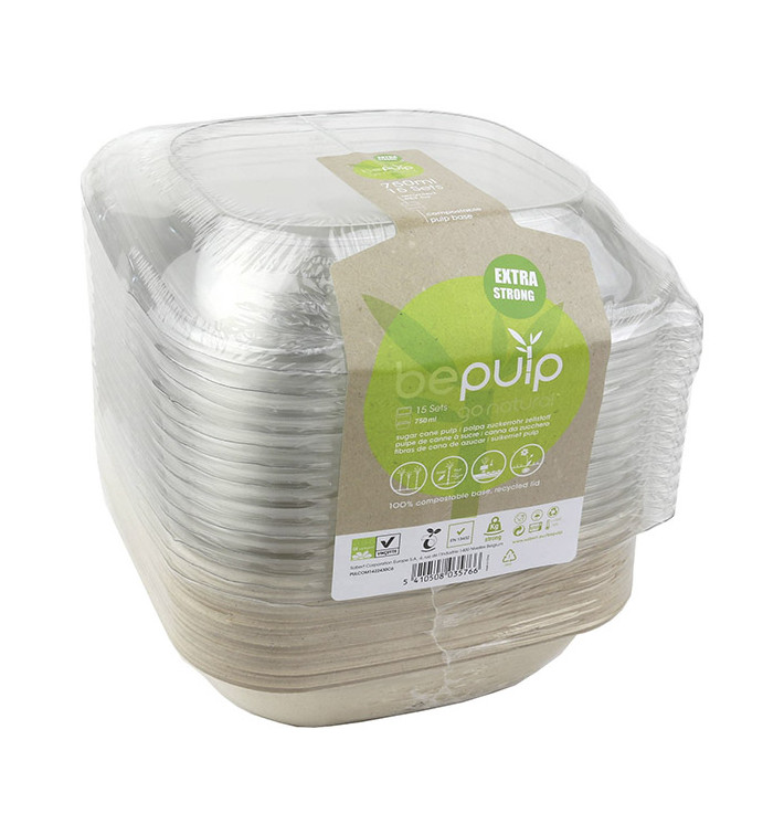 Boîte Canne à Sucre et couvercle 750ml 190x190x80mm (90 Utés) Boîte Canne à Sucre et couvercle 750ml 190x190x80mm (90 Utés)
