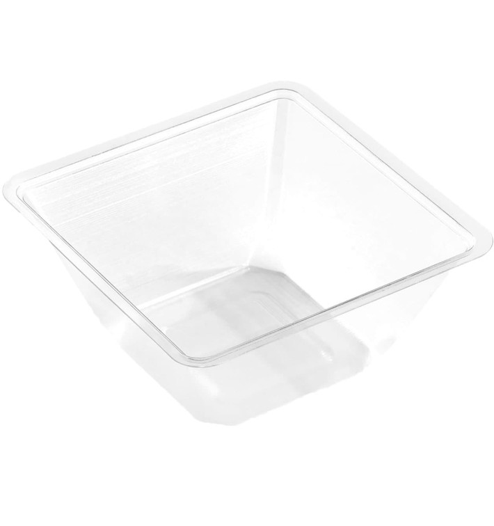 Bol mini en Plastique PET Thermo-Scellable 250ml 90x90x60mm (50 Utés)