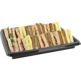 Plateau Plastique Rectangulaire Noir 316x256x40mm (25 Utés)