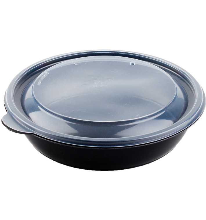 Récipient en PP Noir et Couvercle 750ml Ø19x4cm (90 Utés) Récipient en PP Noir et Couvercle 750ml Ø19x4cm (90 Utés)