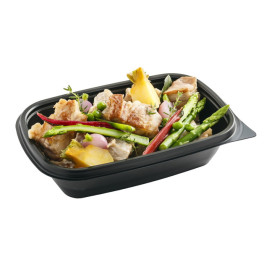 Barquette Plastique PP Noir 500ml 20x13x5cm 500ml (300 Utés)