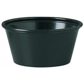 Pot à Sauce Plastique PP Noir 60ml Ø6,6cm (125 Utés)