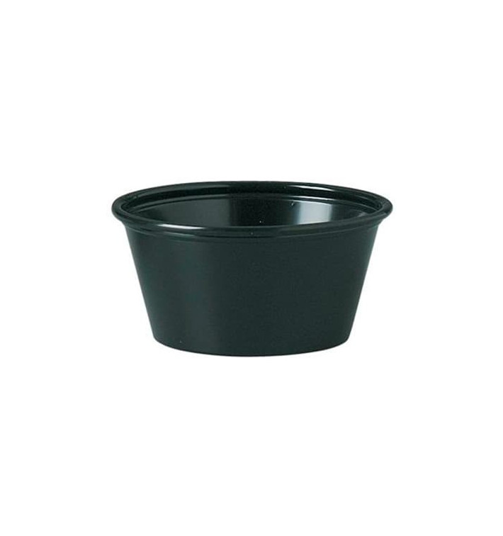 Pot à Sauce Plastique PP Noir 60ml Ø6,6cm (2500 Utés) Pot à Sauce Plastique PP Noir 60ml Ø6,6cm (2500 Utés)