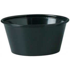 Pot à Sauce Plastique PP Noir 100ml Ø7,3cm (125 Utés)