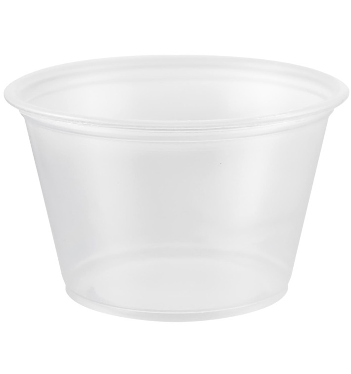 Pot à Sauce Plastique PP Trans. 120ml Ø7,3cm (2500 Utés) Pot à Sauce Plastique PP Trans. 120ml Ø7,3cm (2500 Utés)