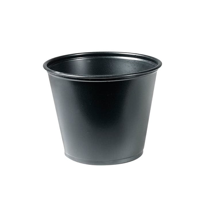 Pot à Sauce Plastique PP Noir 165ml Ø7,3cm (125 Utés)