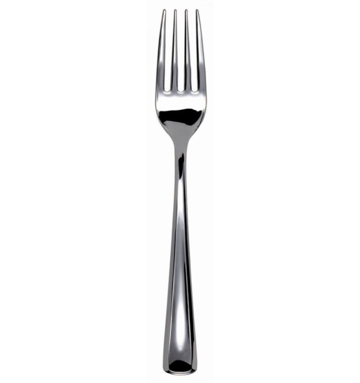 Fourchette argentée en plastique 15 cm (500 unités) Fourchette argentée en plastique 15 cm (500 unités)