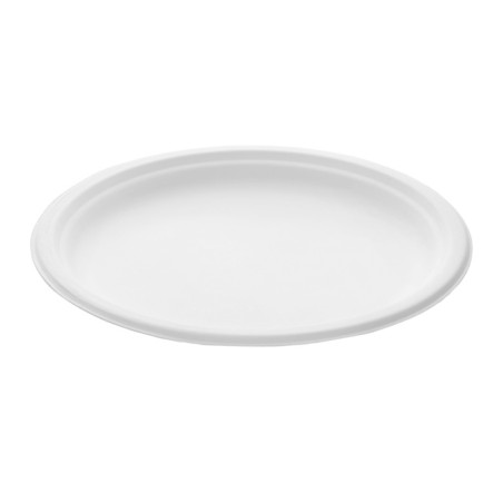 Assiette Bio en Canne à Sucre Blanc Ø26cm (400 Utés)