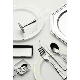 Fourchette argentée en plastique 19cm (180 unités)
