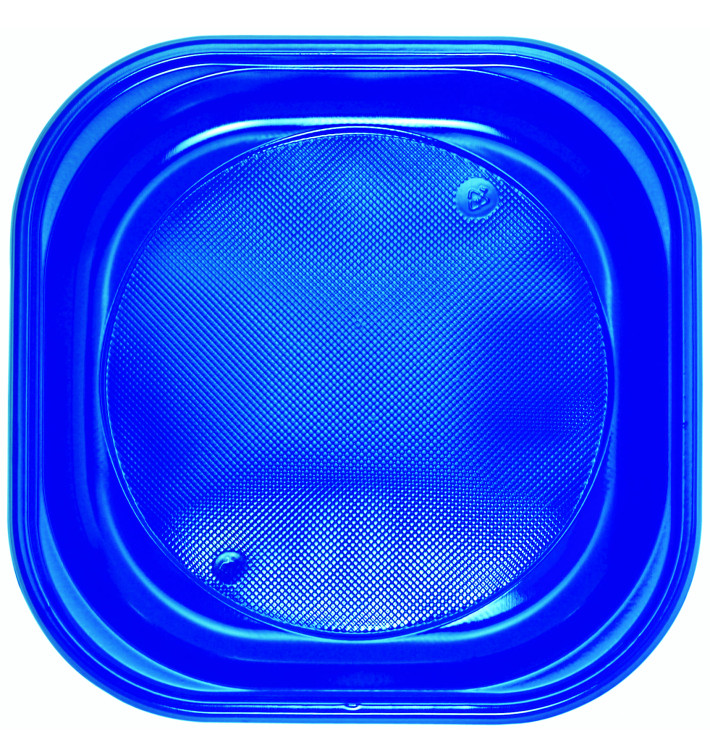 Assiette Plastique PS Carrée Bleu Foncé 200x200mm (30 Utés) Assiette Plastique PS Carrée Bleu Foncé 200x200mm (30 Utés)
