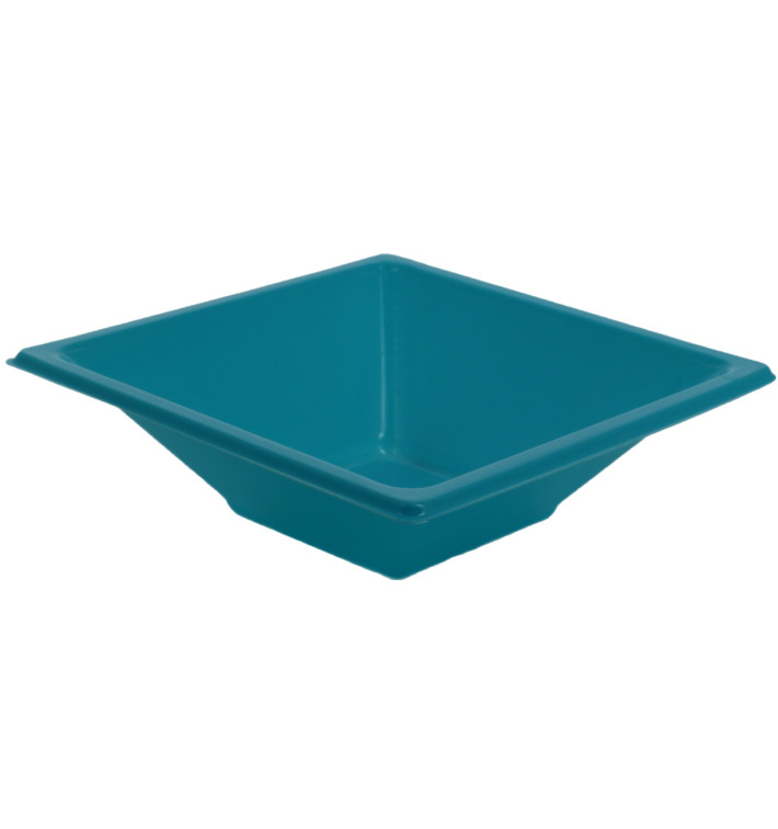 Bol en Plastique PS Carré Turquoise 12x12cm (25 Utés) Bol en Plastique PS Carré Turquoise 12x12cm (25 Utés)
