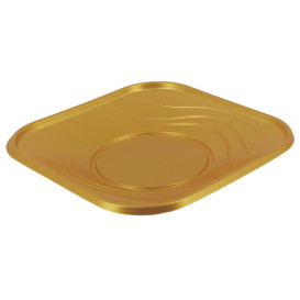 Assiette plastique creuse carrée 160 x 35mm blanc - PAREDES