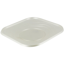 Assiette Plastique PP "X-Table" Carré Perle 180mm (120 Utés)