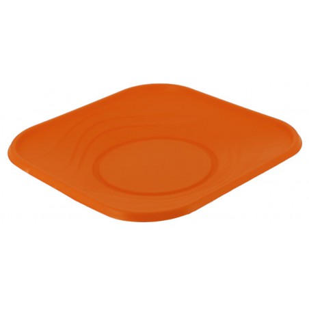 Assiette Réutilisable Economique PP "X-Table" Orange 18x18cm (8 Utés)
