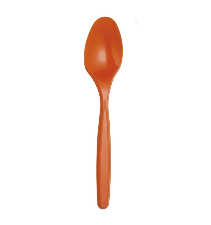 Petite Cuillère Plastique PS Orange 120mm (40 Unités)