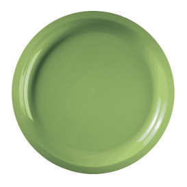 Assiette Plastique Réutilisable Vert citron PP Ø290mm (300 Utés)