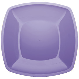 Assiette Plastique Réutilisable Plate Lilas PS 300mm (144 Utés)