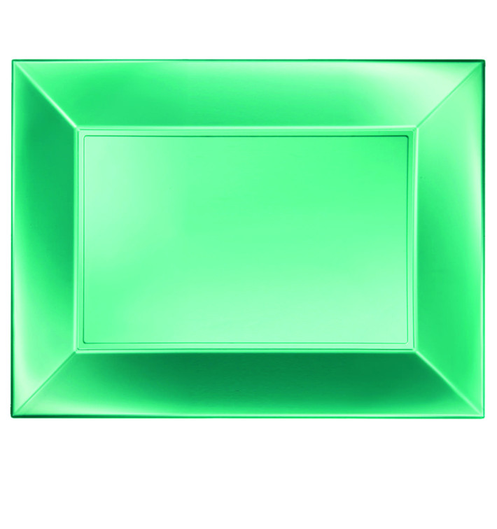 Plateau Plastique Vert Nice Pearl PP 345x230mm (60 Utés)