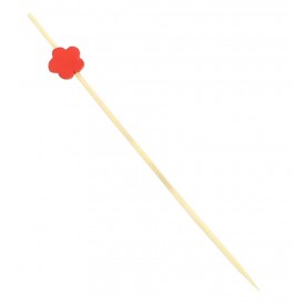 Pique en bois "Flor" Rouge 120mm (5.000 Unités)