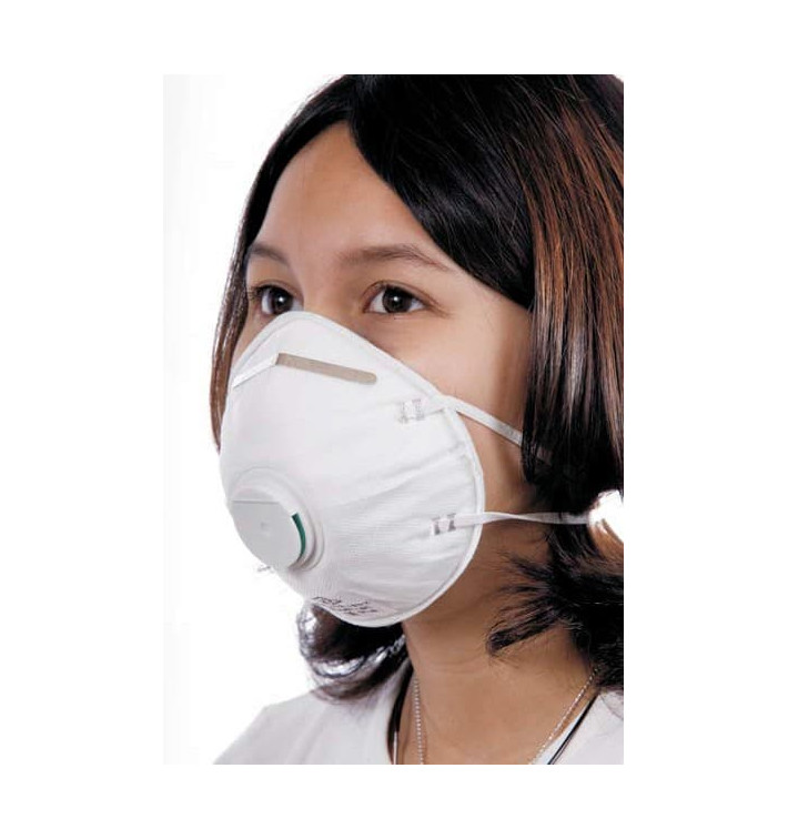 Masque Jetable Respiratoire à Valve FFP2 Blanc Masque Jetable Respiratoire à Valve FFP2 Blanc