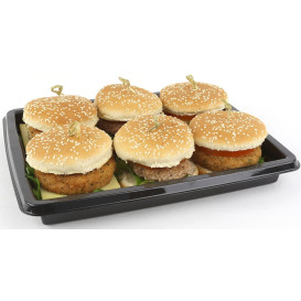 Plateau Plastique Rectangulaire Noir 316x256x40mm (25 Utés)