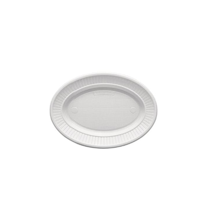 Assiette Plastique PS Ovale Plate Blanche (100 Unités) Assiette Plastique PS Ovale Plate Blanche (100 Unités)