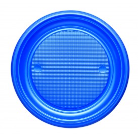 Assiette Plastique PS Plate Bleu Foncé Ø170mm (50 Unités)