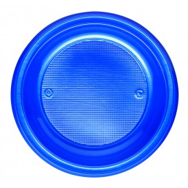Assiette Plastique PS Creuse Bleu Foncé Ø220mm (30 Unités)