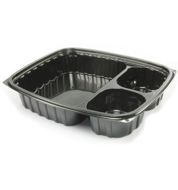 Récipient en Plastique OPS "ClearPac" 3 C. Noir 887ml (63 Utés) Récipient en Plastique OPS "ClearPac" 3 C. Noir 887ml (63 Utés)