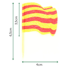 Pique en Bois Drapeau "Catalogne" 65mm (14.400 Unités)