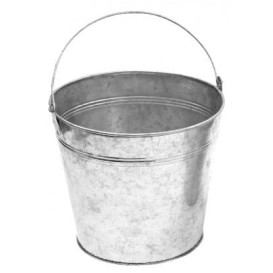 Mini Seau en Metal Argent Ø14x14cm (1 Uté)