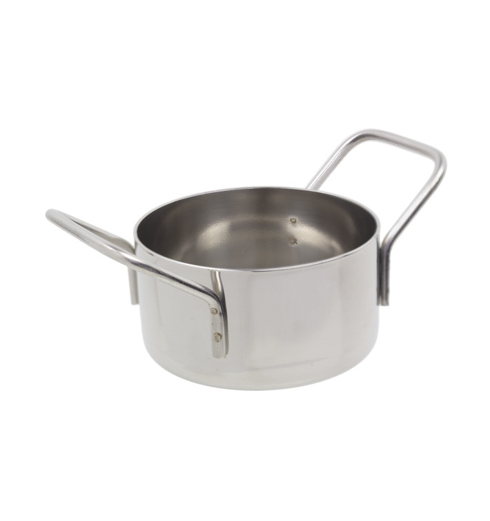 Mini Cocotte en Acier Inoxydable Ø8x4,5cm (1 Uté) Mini Cocotte en Acier Inoxydable Ø8x4,5cm (1 Uté)