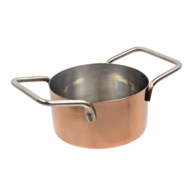 Mini Cocotte en Acier Inoxydable Cuivre Ø7x4,5cm (6 Utés)