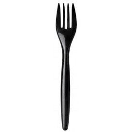 Fourchette Plastique Luxury Noire 175mm (100 Unités)