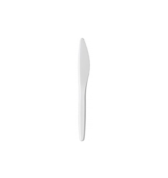 Couteau Plastique Luxury Blanc 175mm (100 Unités)