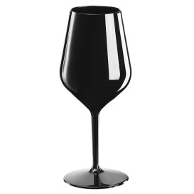 Flûte Réutilisable pour Vin Tritan Noir 470ml (1 Unité)