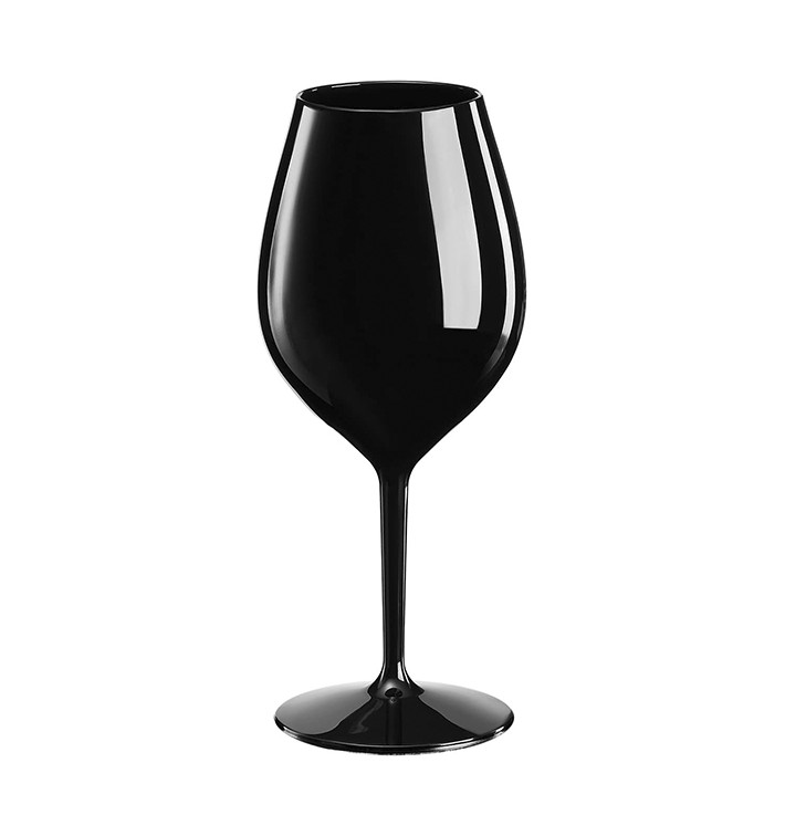 Verre Réutilisable Durable pour Vin Tritan Noir 510ml (1 Uté)