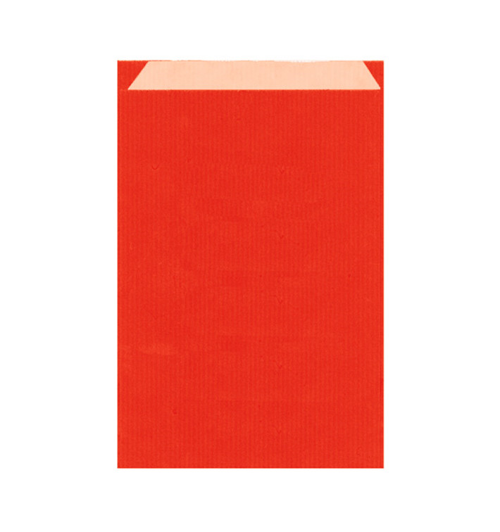 Sac Papier Kraft Rouge 26+9x38cm (750 Unités)