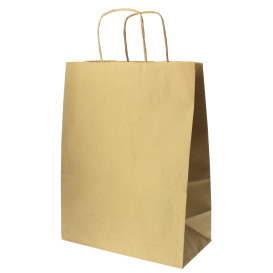 Sac en papier Hawanna avec Anses KRAFT 100g 24+12x31cm (50 Utés)