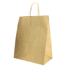 Sac Papier Kraft Naturel avec Anses 80g 26+14x32 cm (250 Utés)