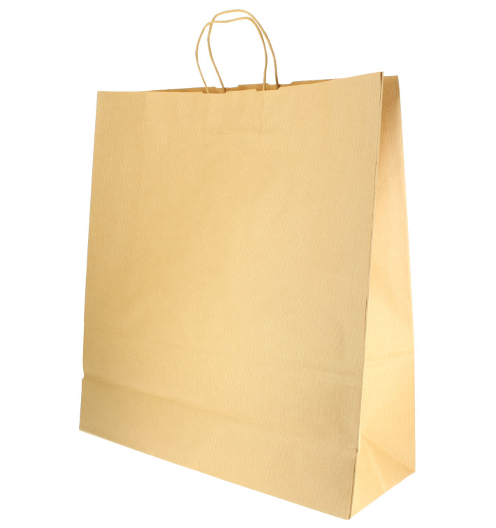 Sac en papier avec Anses KRAFT 100g 46+16x49cm (50 Utés) Sac en papier avec Anses KRAFT 100g 46+16x49cm (50 Utés)
