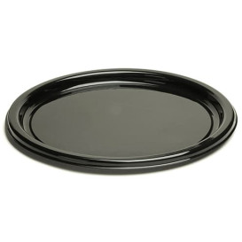 Assiette en Plastique Rigide Noire 18cm (25 Utés)