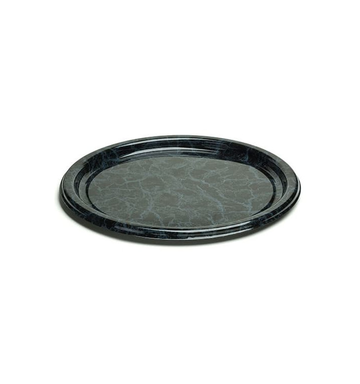 Assiette en Plastique Rond Marbré 18 cm (250 Utés)