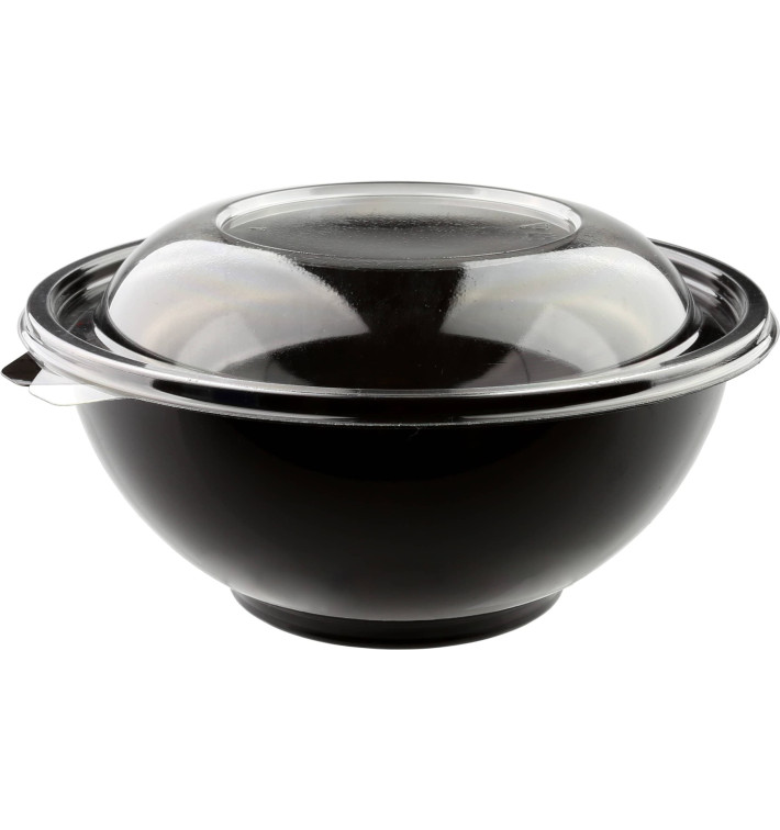 Bol en Plastique Noir et Couvercle 1500ml Ø230mm (5 Utés) Bol en Plastique Noir et Couvercle 1500ml Ø230mm (5 Utés)