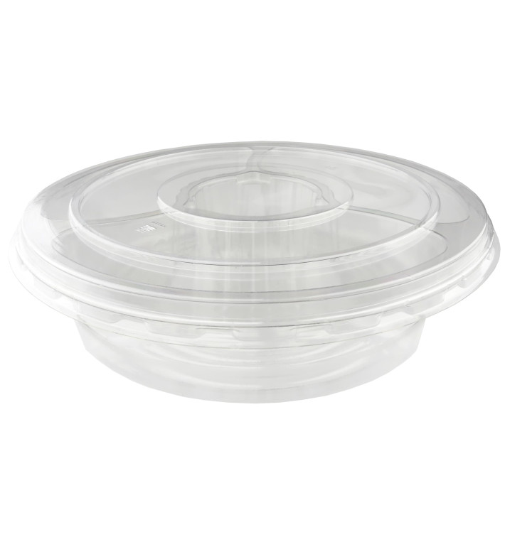 Bol en Plastique PET 4C et Couvercle Ø26x7cm (100 Utés) Bol en Plastique PET 4C et Couvercle Ø26x7cm (100 Utés)
