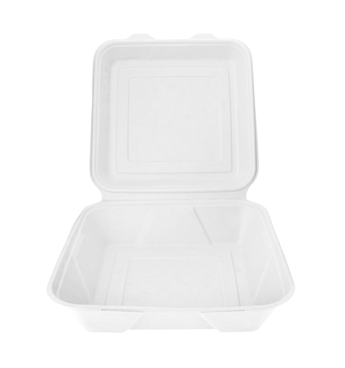 Boîte en Canne à Sucre Naturel 235x235x78mm (200 Unités) Boîte en Canne à Sucre Naturel 235x235x78mm (200 Unités)