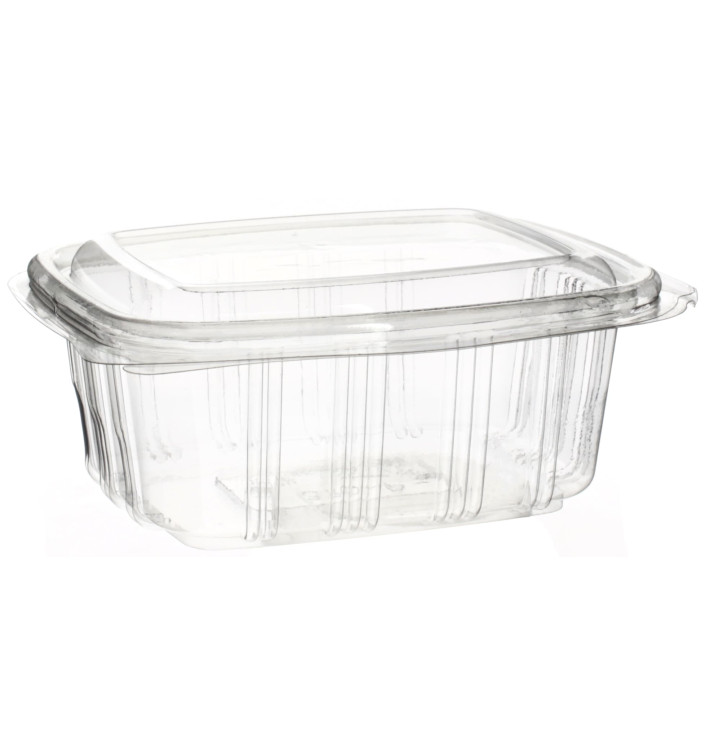 Barquette à Couvercle Charnière Relief PET 370ml (50 Utés) Barquette à Couvercle Charnière Relief PET 370ml (50 Utés)
