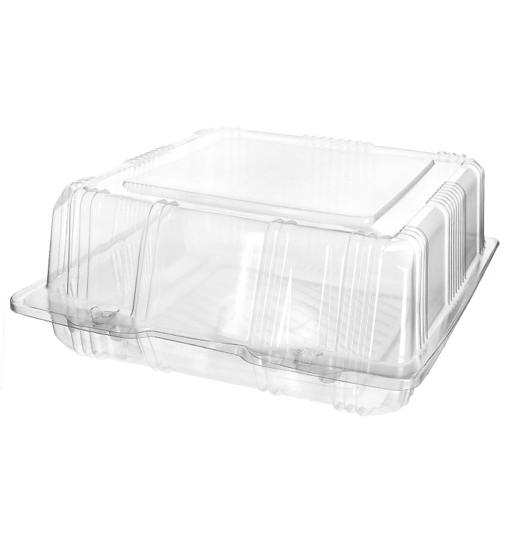 Boîte à charnière Pour Pâtisserie PET 18x18x8cm (20 Utés) Boîte à charnière Pour Pâtisserie PET 18x18x8cm (20 Utés)